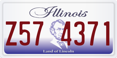 IL license plate Z574371