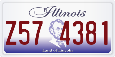 IL license plate Z574381
