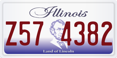 IL license plate Z574382
