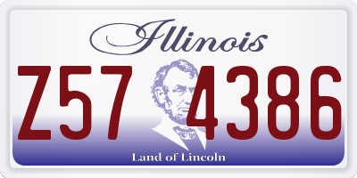 IL license plate Z574386