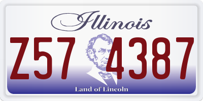 IL license plate Z574387