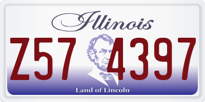 IL license plate Z574397