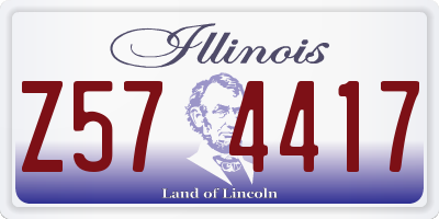 IL license plate Z574417