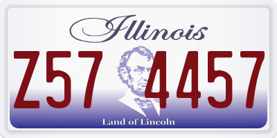 IL license plate Z574457
