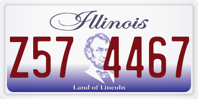 IL license plate Z574467