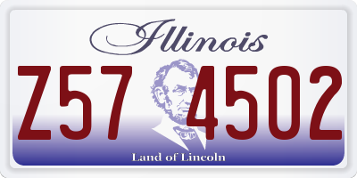 IL license plate Z574502