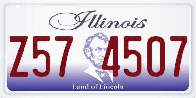IL license plate Z574507