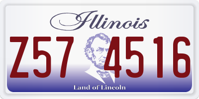 IL license plate Z574516
