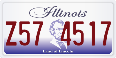 IL license plate Z574517