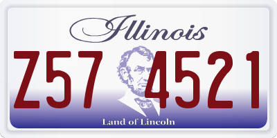 IL license plate Z574521