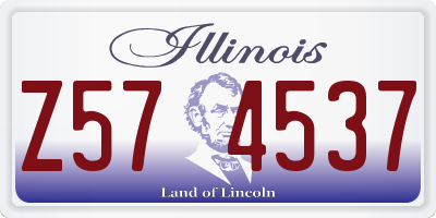 IL license plate Z574537