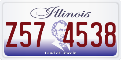IL license plate Z574538