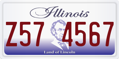 IL license plate Z574567