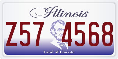 IL license plate Z574568