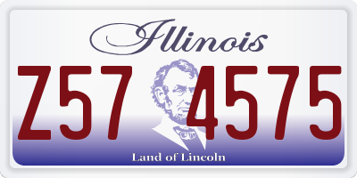 IL license plate Z574575