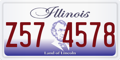 IL license plate Z574578