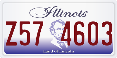 IL license plate Z574603