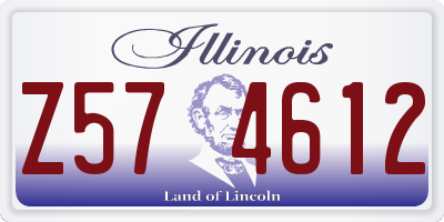 IL license plate Z574612
