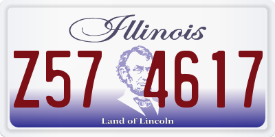 IL license plate Z574617