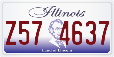 IL license plate Z574637