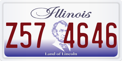 IL license plate Z574646