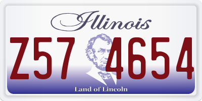 IL license plate Z574654