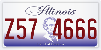 IL license plate Z574666