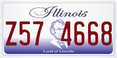 IL license plate Z574668