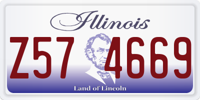 IL license plate Z574669
