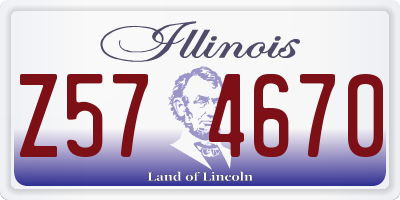 IL license plate Z574670