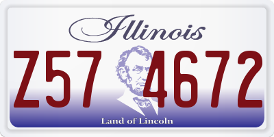 IL license plate Z574672