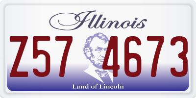 IL license plate Z574673