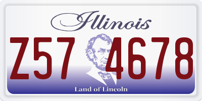 IL license plate Z574678
