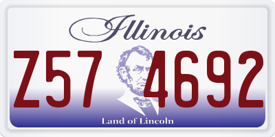 IL license plate Z574692