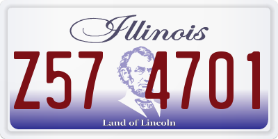 IL license plate Z574701
