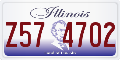 IL license plate Z574702