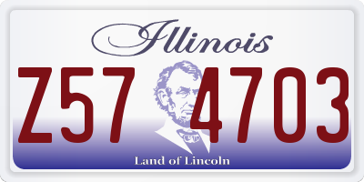IL license plate Z574703