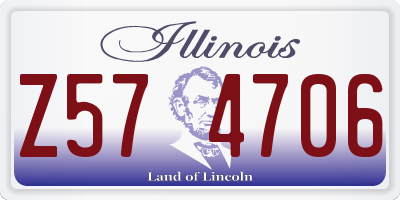 IL license plate Z574706