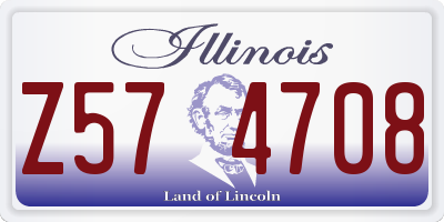 IL license plate Z574708