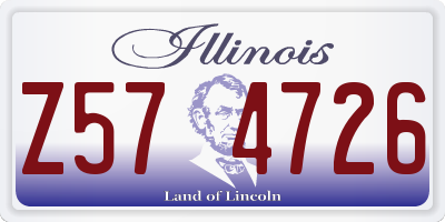 IL license plate Z574726
