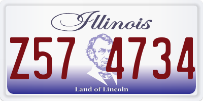 IL license plate Z574734