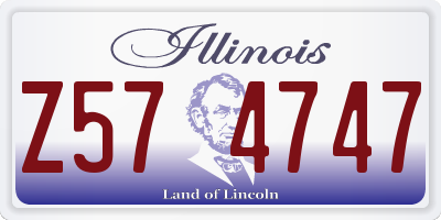 IL license plate Z574747