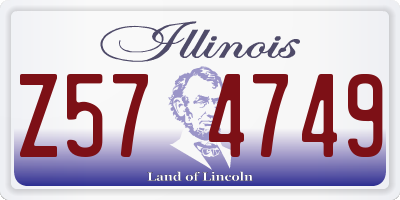 IL license plate Z574749