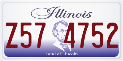 IL license plate Z574752