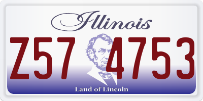 IL license plate Z574753