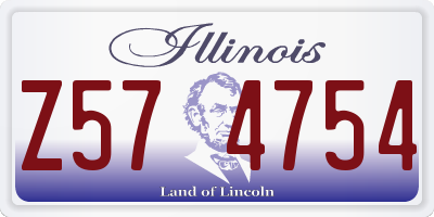 IL license plate Z574754