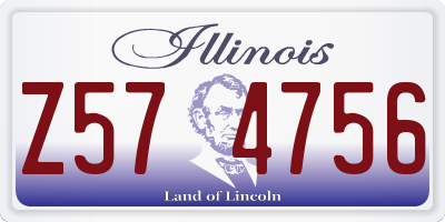 IL license plate Z574756