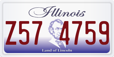 IL license plate Z574759