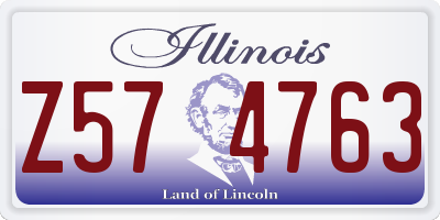IL license plate Z574763