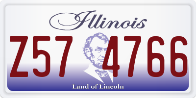 IL license plate Z574766